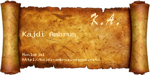 Kajdi Ambrus névjegykártya